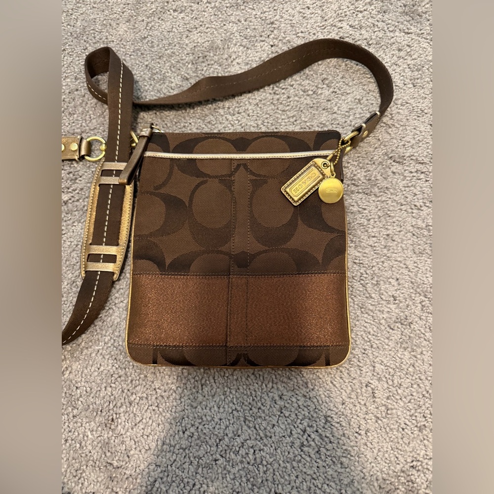 Coach Signature Stripe Swingpack Crossbody Bag